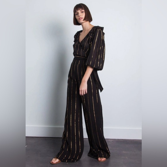 Karina Grimaldi Stripe Metallic Pantsuit - Picture 1 of 9